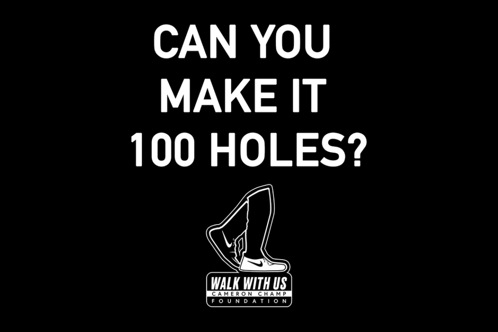 "Can you make it 100 holes" golf marathon graphic