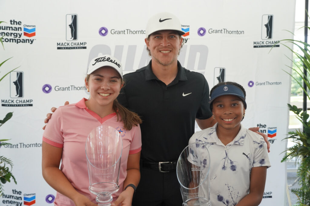 Lydia Portlock, Kayla Jackson and Cameron Champ with trophies