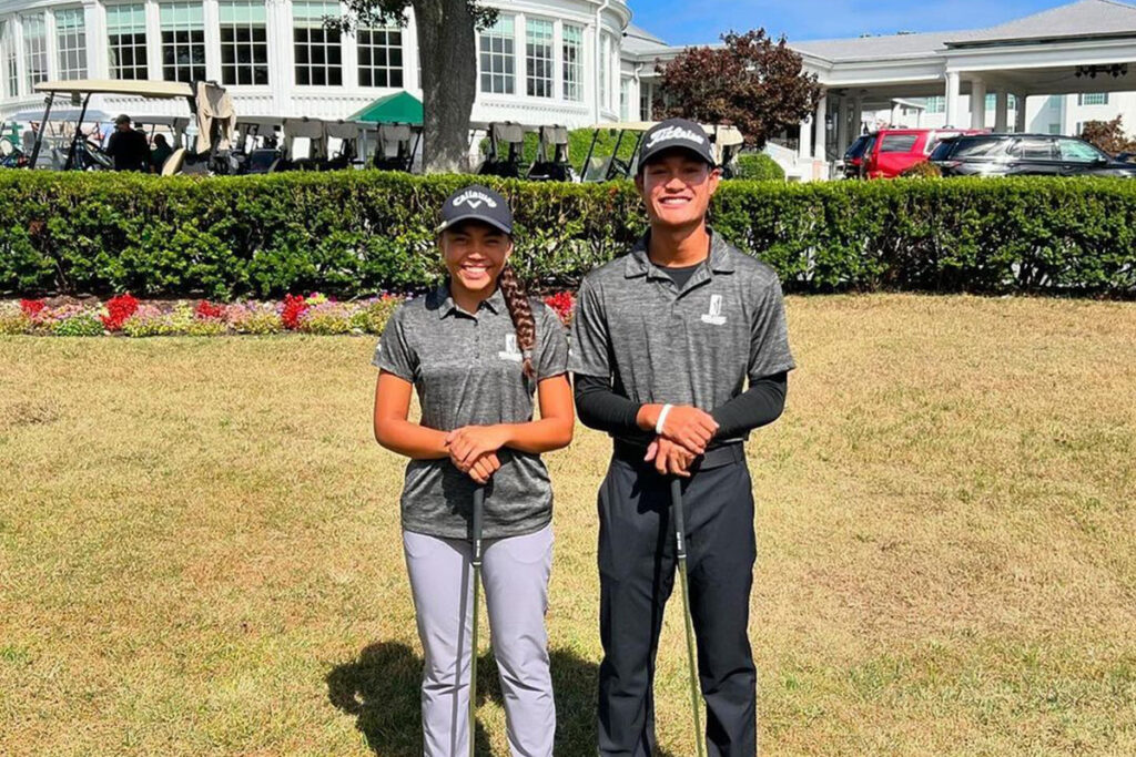 Myla Robinson and Jayden Lizama at Seaview Golf Club